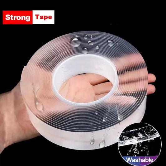 Nano Tape Super Strong Double-Sided Adhesive Tape Transparent Reusable Waterproof Tapes Heat Resistance Bathroom Home Decoration Beauty World Shop