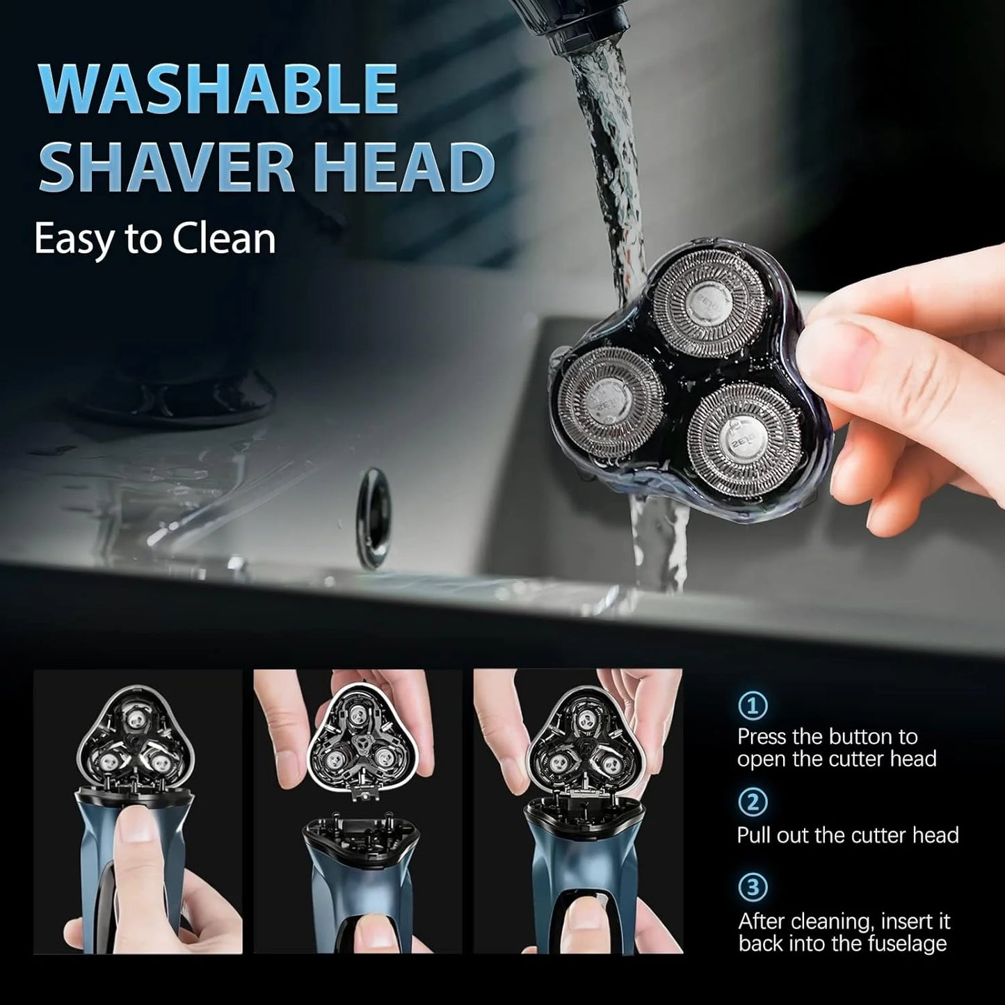 Sejoy Electric Razor for Men Rechargeable Electric Shavers Rotary Portable Travel Razor Idea Gift Beard Trimmer
