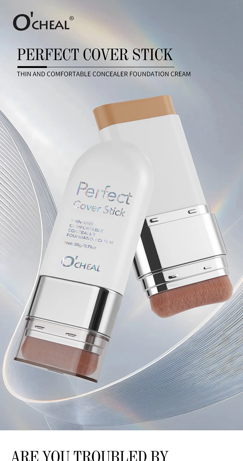 O'CHEAL Perfect Cover Stick Thin And Comfortable Concealer Foundation Cream Stick Instant Natural Waterproof Long-lasting Makeup Beauty World Shop