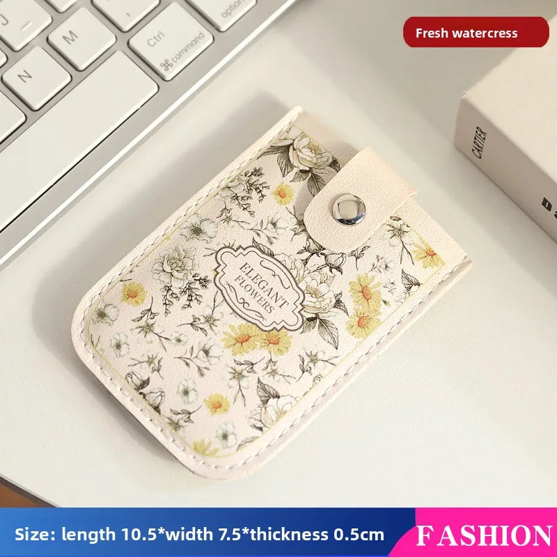 Vintage Oil Painting Pull Out Card Holder One Piece Women's Compact Ultra Thin Mini Cartoon New Style Niche Design Card Case Bag Beauty World Shop