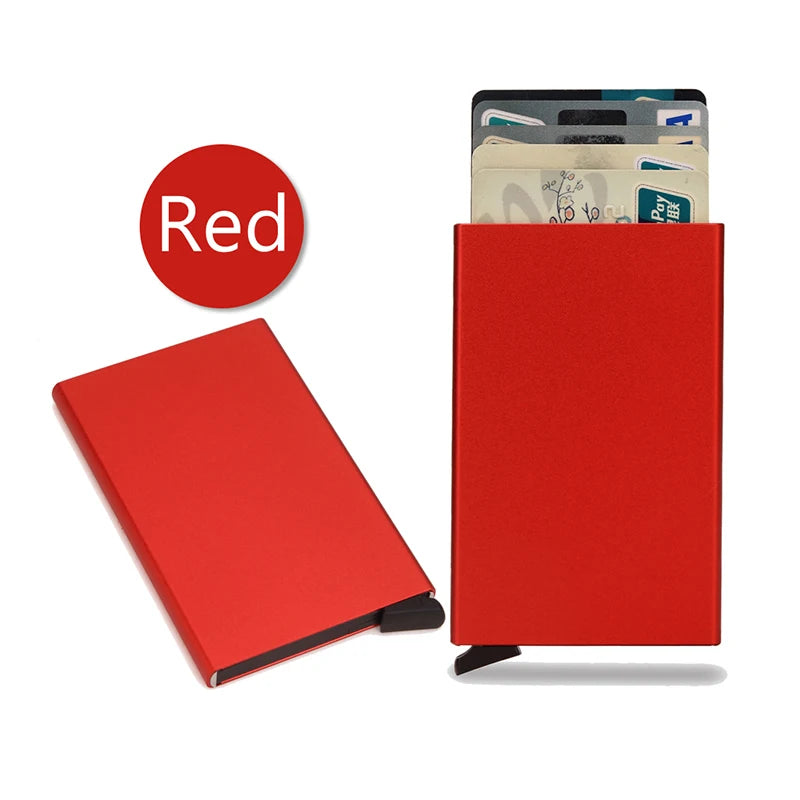 Rfid Smart Wallet Card Holder Metal Thin Slim Men Women Wallets Pop Up Minimalist Wallet Small Black Purse Vallet Walets for Men Beauty World Shop