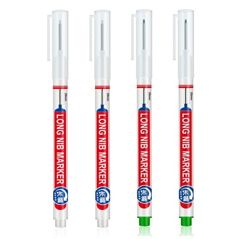 4Pcs/Set 20mm Deep Hole Long Nib Head Markers For Metal Perforating Pen Waterproof Bathroom Woodworking Decoration Multi-Purpose Beauty World Shop