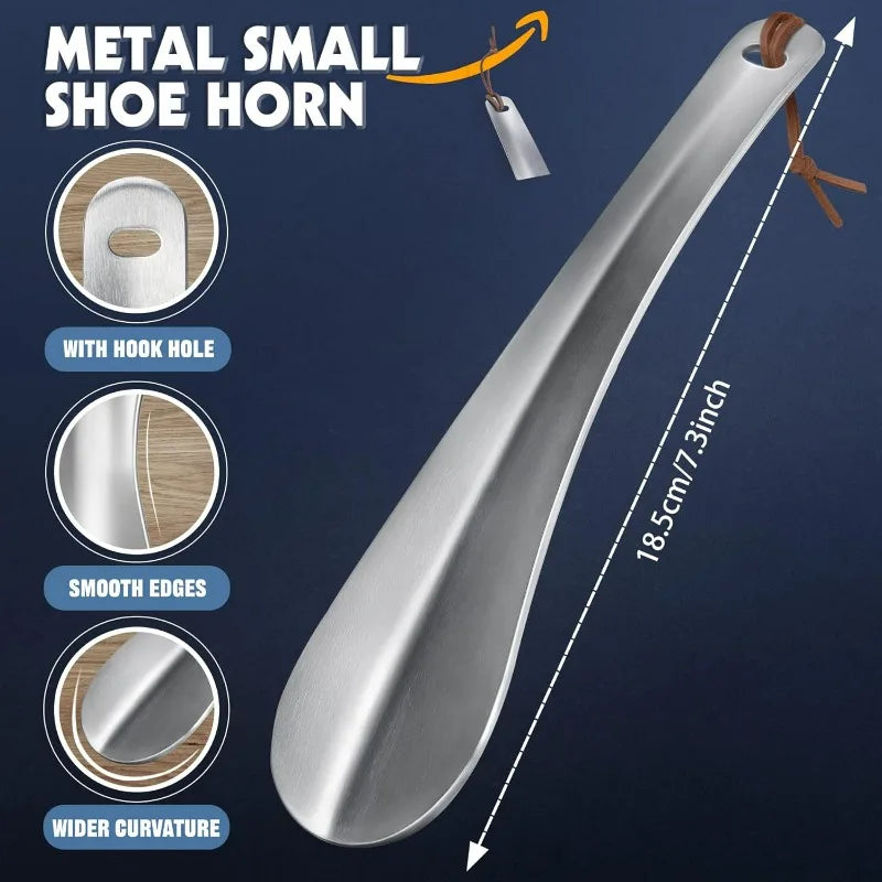 Stainless Steel Shoe Horn | 1PC Metal Shoe Helper for Elderly Men Women | Easy Slip-On Durable Shoe Assistant Beauty World Shop