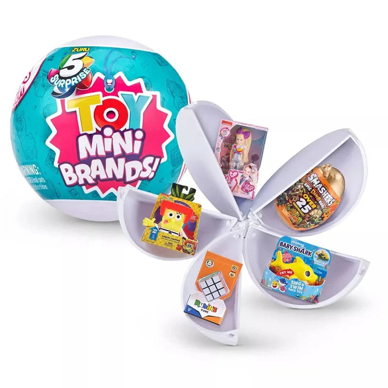 5 Surprise Mini Brands Series 1 by ZURU Mystery Real Miniature Collectible Toy Capsule Anime Figure Toy Birthday Surprise Gift Beauty World Shop