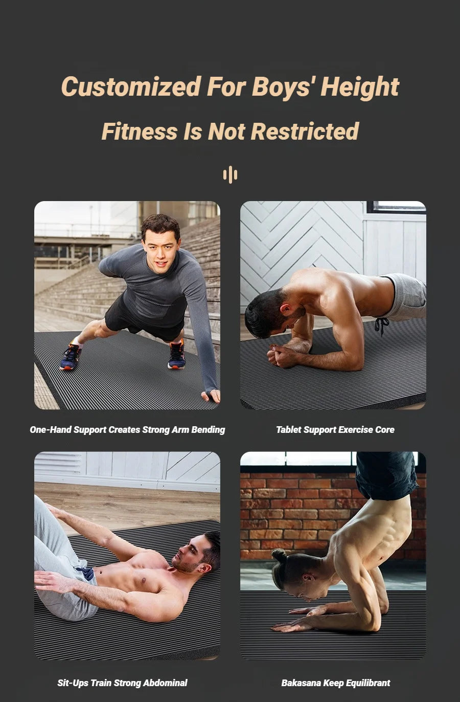 Two-Piece Set High Quality Extra Sport Thick Nbr Non-Slip Yoga Mats For Fitness Pilates Gym Home Tasteless Spor Universal Men Beauty World Shop