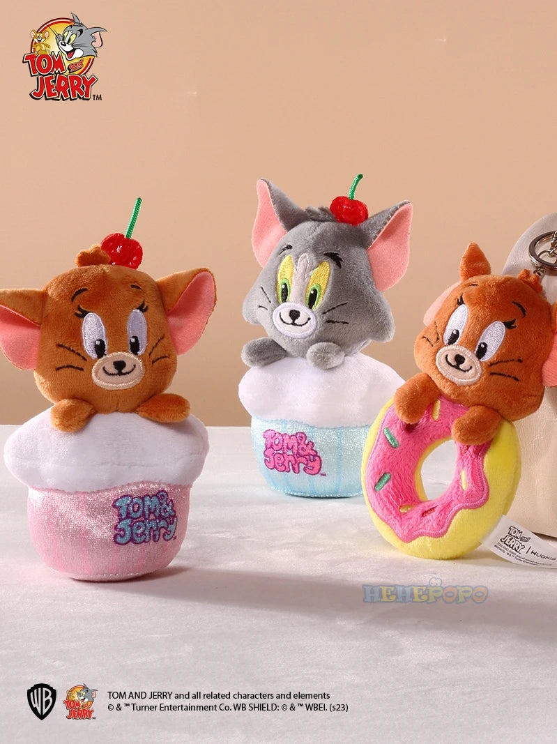 Original Tom and Jerry Plush Keychains Cosplay Cheese Toast Bagel Cake Jerry Hamburger TOM Lovely Cute Gift Toy Toy Beauty World Shop