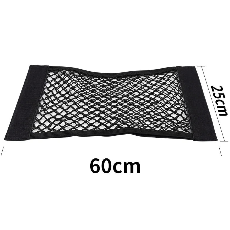 Car Trunk Mesh Organizer Car Tail Storage Net Seat Back Pocket Universal Trunk Bag Auto Magic Tape Network Interior Accessories Beauty World Shop