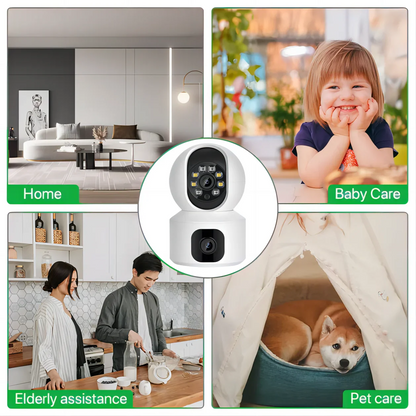 Tuya 8MP WiFi IP Camera Dual Lens Baby Monitor Color Night Vision Human Automatic Tracking Video Smart Home Surveillance Camera Beauty Trend Shop