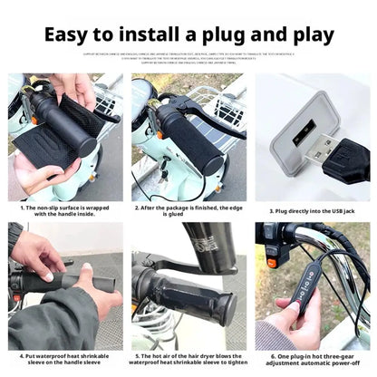 Motorcycle Heated Grips Handlebars USB Adjustable Insulated Handlebars Electric Scooter Bicycle Winter Warming Accessories Beauty Trend Shop