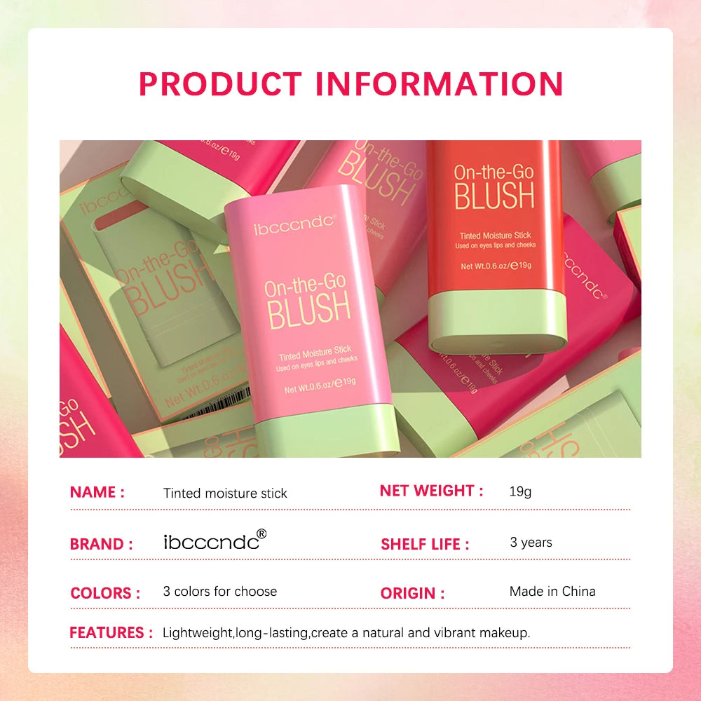 Make Up Functional Blush Stick Easy Color Rouge Blusher Cream Waterproof High Color Rendering Brightening Skin Tone Hot Beauty World Shop