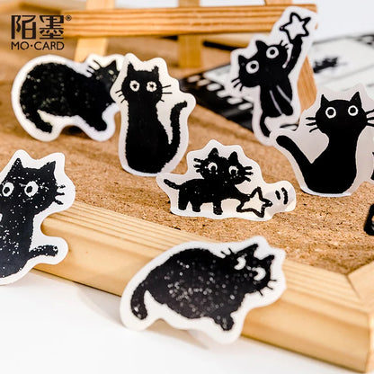 45Stickers / Box Kitten Notebook Boxed Stickers Cartoon Cute Decorative Photo Album Diy Stickers Growth Manual Beauty World Shop