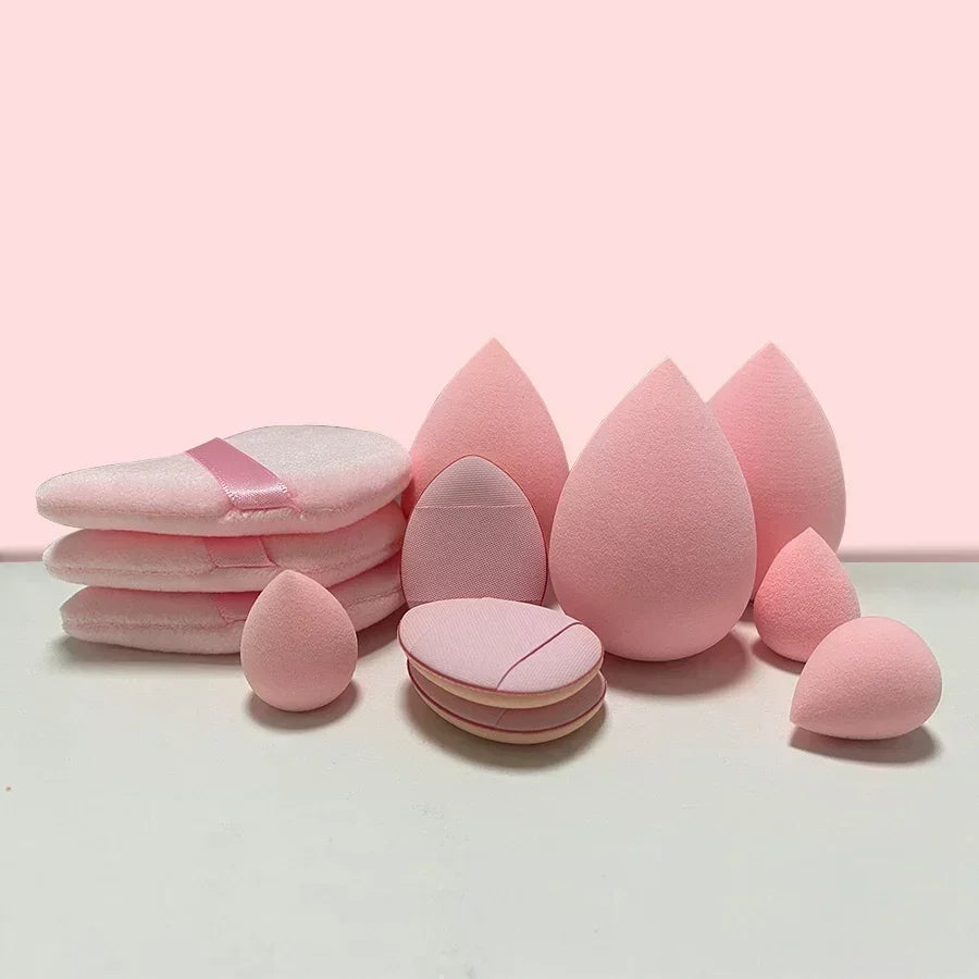 12Pcs All-Purpose Makeup Sponge Set Cosmetic Blender Beauty Eggs Velvet Triangle Powder Puff Finger Puffs Make Up Accessories Beauty World Shop