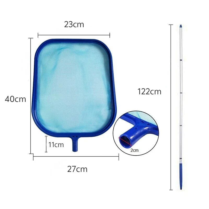 Pool Skimmer Net with 5 Aluminum Pole Sections 64'', Cleaning Leaf of Swimming Pools, Spas, Hot Tubs and Fountains Beauty World Shop