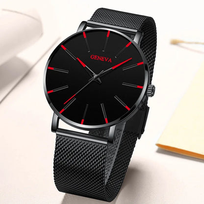 Minimalist Mens Fashion Ultra Thin Watches Simple Men Business Stainless Steel Mesh Belt Quartz Wrist Watch Relogio Masculino Beauty World Shop