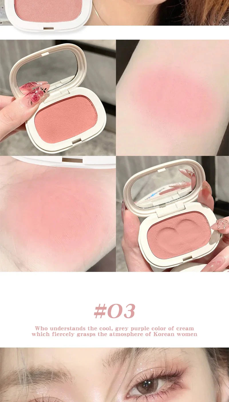 Phantom Bear Single-Color Blush Cream — Mochi Texture, Powder-Free Formula, Low-Saturation, Long-Lasting Natural Matte Finish Beauty Trend Shop