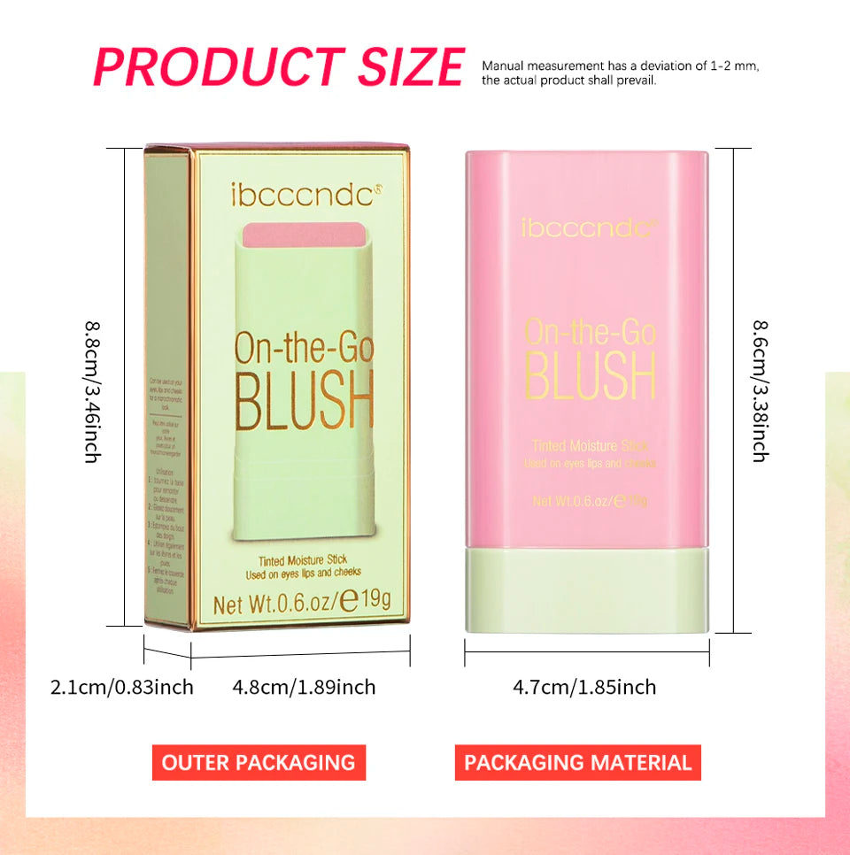 Make Up Functional Blush Stick Easy Color Rouge Blusher Cream Waterproof High Color Rendering Brightening Skin Tone Hot Beauty World Shop