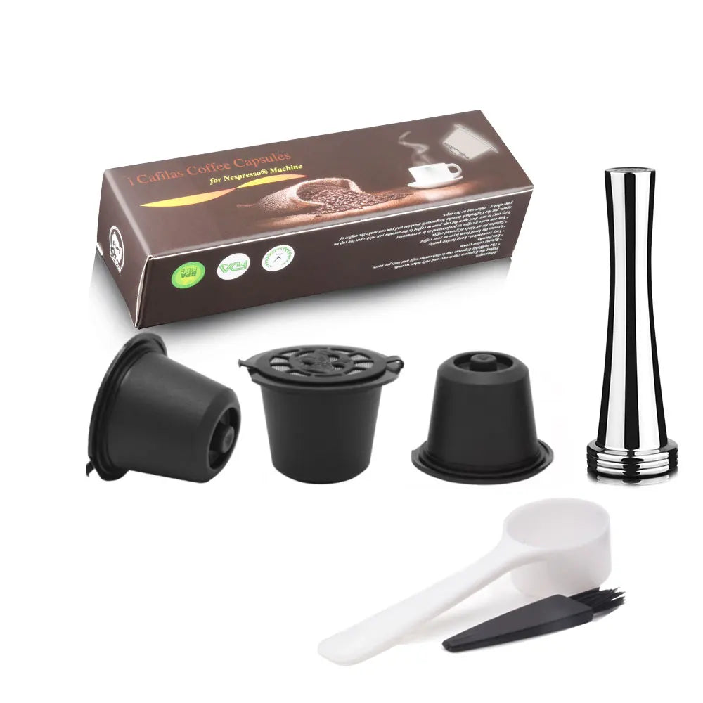 Reusable Coffee Capsule for Nespresso Machine with Stainless Filter Mesh Icafelas Refill Espresso Pod Kitchen Tamper Accessories Beauty World Shop