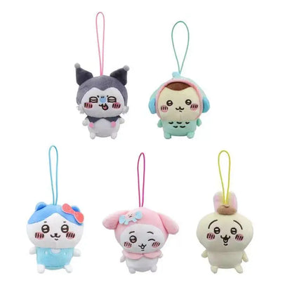 Chiikawa Self-deprecating Bear Collaboration Sanrioin Plush Doll Helo Kiity1 Melodyi Kuromev Sachiji Plush Toy Keychain Decorate Beauty World Shop