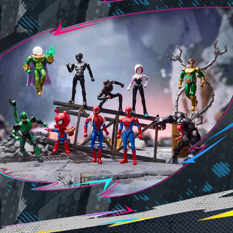 BLOKEES Spider-Man Gwen Stacy Venom‌ Doctor Octopus Miles Morales Symbiote Spider-Man Anime Figure Model Blind Box Toys Gifts Beauty World Shop