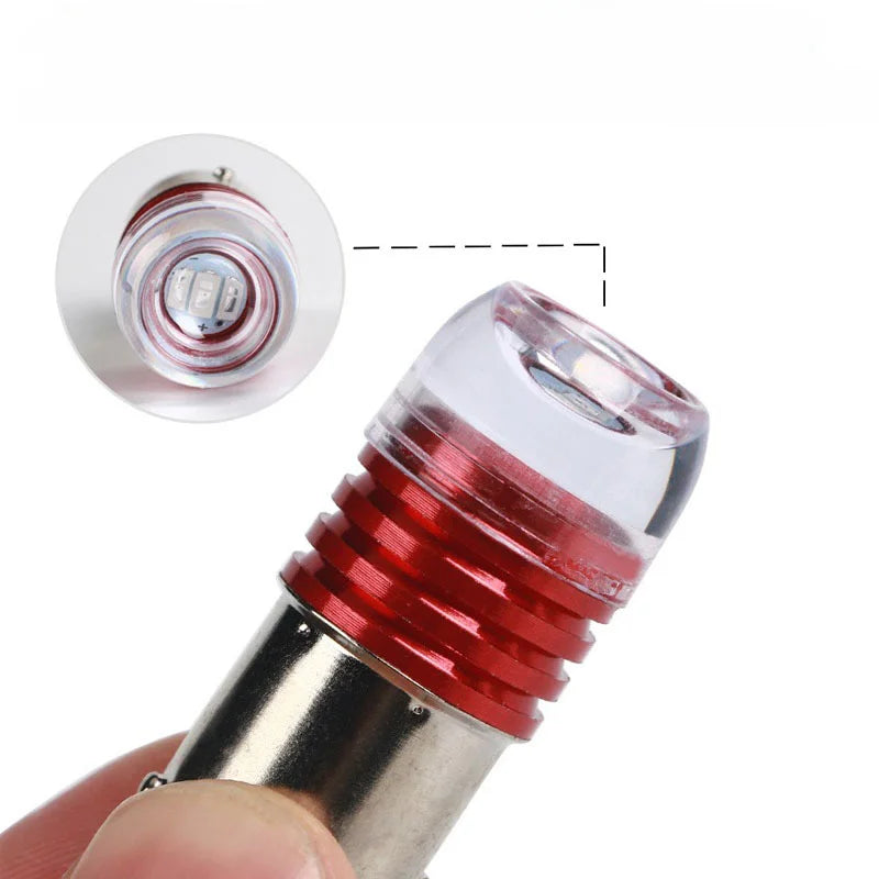 10pcs Car 12V LED Rear Taillight Tail Brake Light Strobe Flashing LED Lamp Motorcycle Warning Light Bulb Red Stronger Light Beauty World Shop