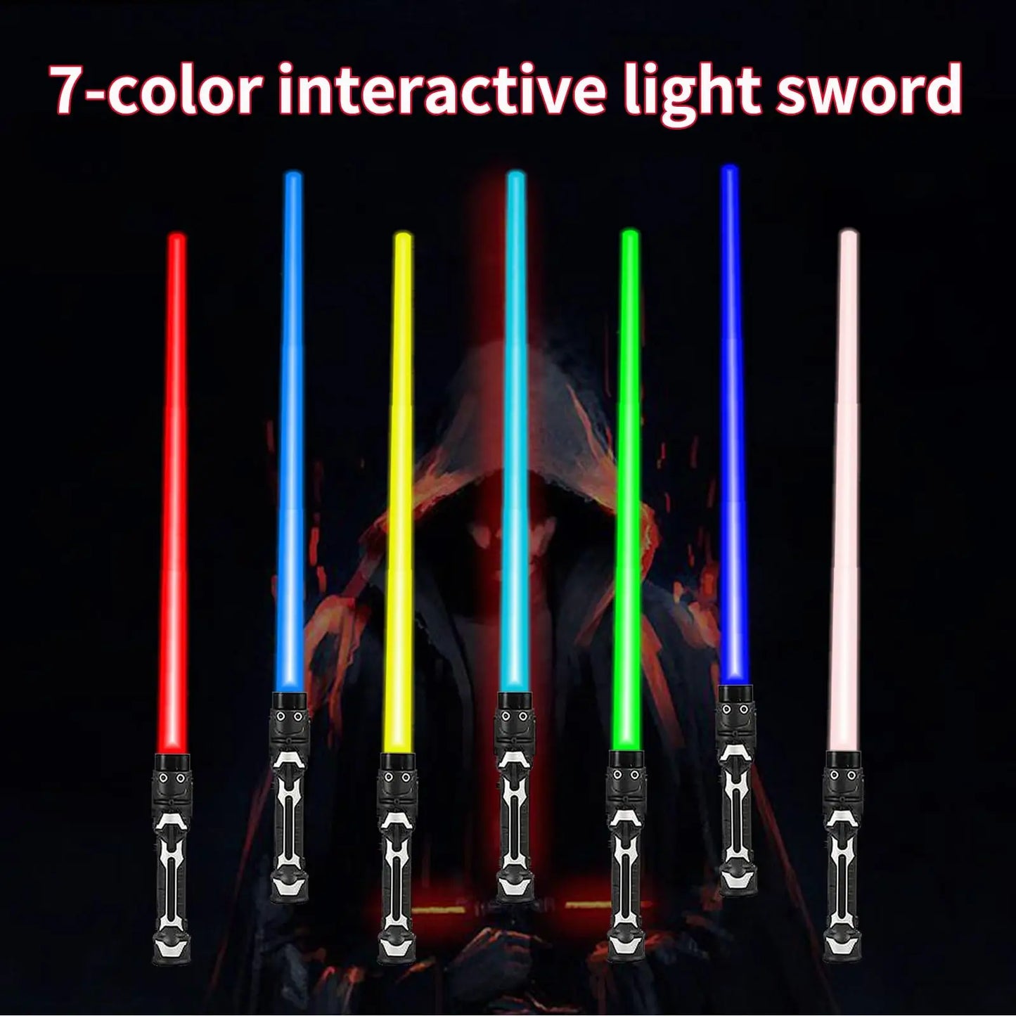 2-in-1 Lightsaber Telescopic Flash Sword Toy Red & Blue or 7 Colours for Kids Gift Party Favors Dress Up Rave Prop with Sound Beauty World Shop