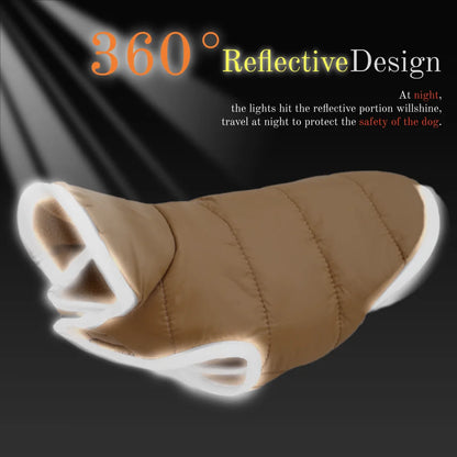 Reversible Dog Coat For Winter Fleece Warm Puppy Jacket With Leash Hole Waterproof Pets Jacket For Small Medium Dogs Chihuahua