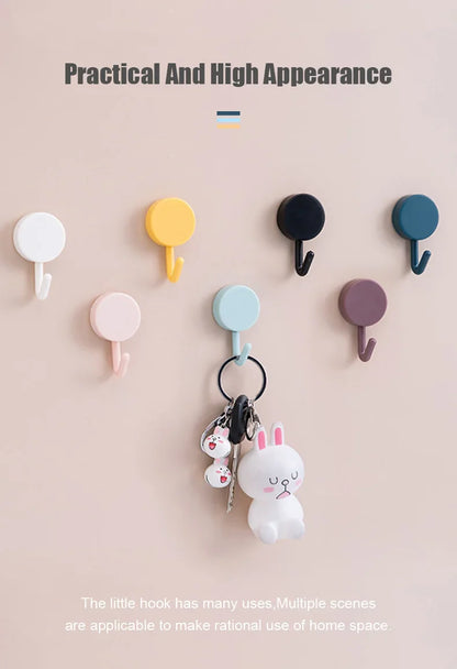 10PCS Self Adhesive Wall Hook Strong Without Drilling Coat Bag Bathroom Door Kitchen Towel Hanger Hooks Home Storage Accessories Beauty World Shop