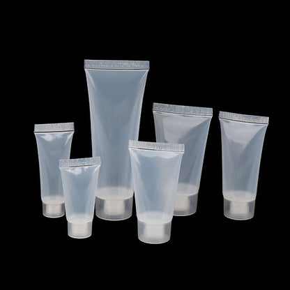 5pcs Squeeze Lotion Container Refillable Bottle Travel Pack Empty Matte Clear Tube Cosmetic Cream Lotion Shampoo Bath Beauty Trend Shop