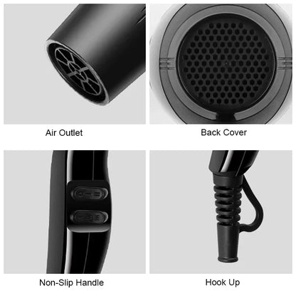 2200W Hair Dryer Professional Powerful Hair Dryer Fast Heating Hot and Cold Adjustment Ionic Air Blow Dryer with Air Collecting Beauty World Shop