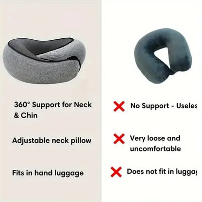 Travel Neck Pillow Memory Foam U-shaped Pillow Snail Style Travel Neck Support Portable Adjustable Soft Noon Break Sleep Pillows Beauty World Shop