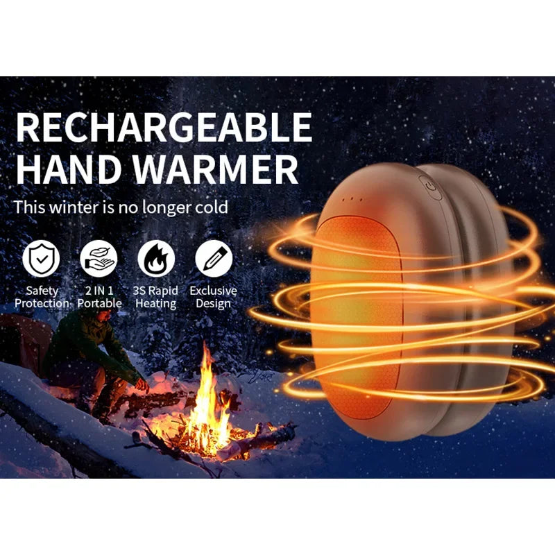 Magnetic Electric Hand Warmers 2Pack 5000mAh Large Capacity Portable USB Hand Warmer for Winter Outdoors Camping Beauty World Shop