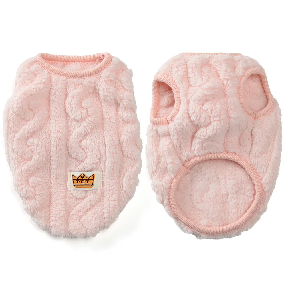 Fleece Warm Dog Cloth Sleeveless Soft Cozy Plush Vest Puppy Winter Overall for Small Medium Pet Sweatshirt  for Dog and Cat Beauty World Shop