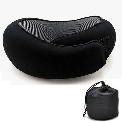 Travel Neck Pillow Memory Foam U-shaped Pillow Snail Style Travel Neck Support Portable Adjustable Soft Noon Break Sleep Pillows Beauty World Shop