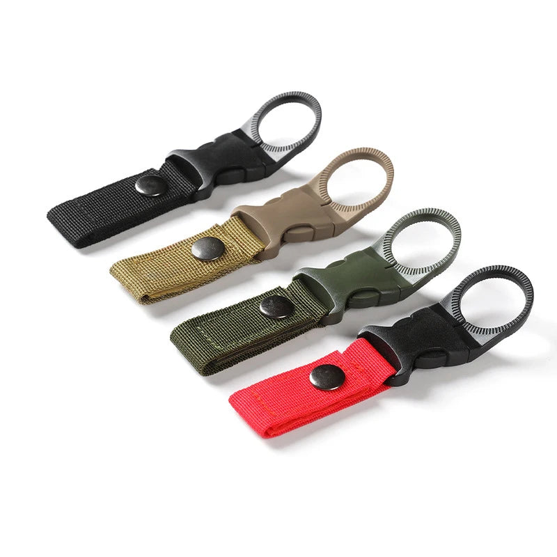 Webbing Water Bottle Holder Climbing Carabiner Belt Backpack Hanger Hooks Clip Multifunction Water Bottle Nylon Buckle Hook Clip Beauty World Shop