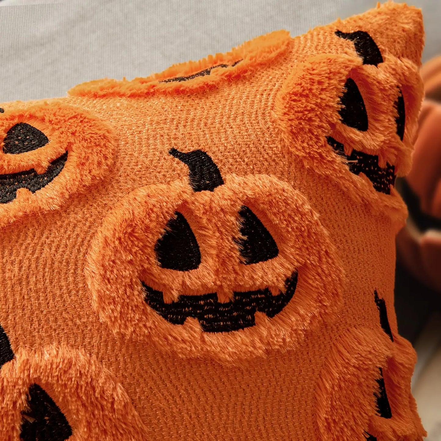 Fall Halloween Throw Pillow Covers 18x18 Decorative Pumpkin Pattern Pillowcase Soft Plush Faux Wool Cushions for Home Sofa Couch Beauty Trend Shop