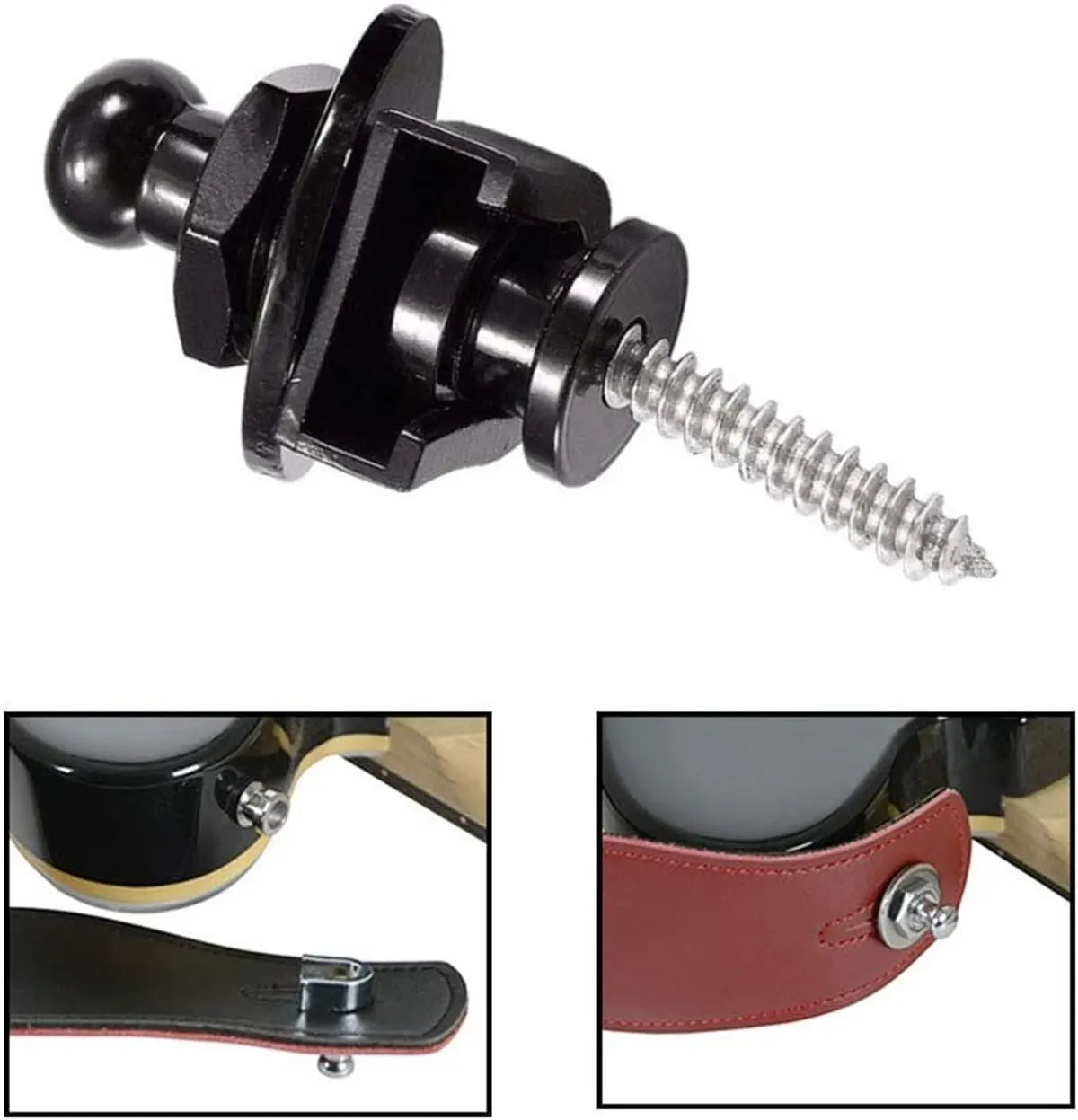 Guitar Strap Buttons Pins 1\2\4PCS 3 Color For Choose Premium Guitar Strap Locks Metal Security Strap Buttons Metal End Pins Beauty World Shop