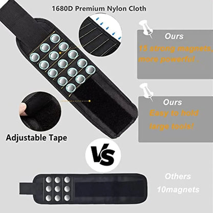 Powerful magnetic tool magnetic wristband - used to secure screws, nails, drill bits, and strong magnetic wrist tool kits parts Beauty World Shop