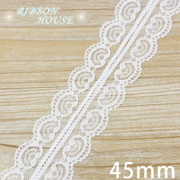 (5 yards/roll) white Lace ribbon fabric Webbing Decoration Lovely gift packing polyester Material Home Accessories Store