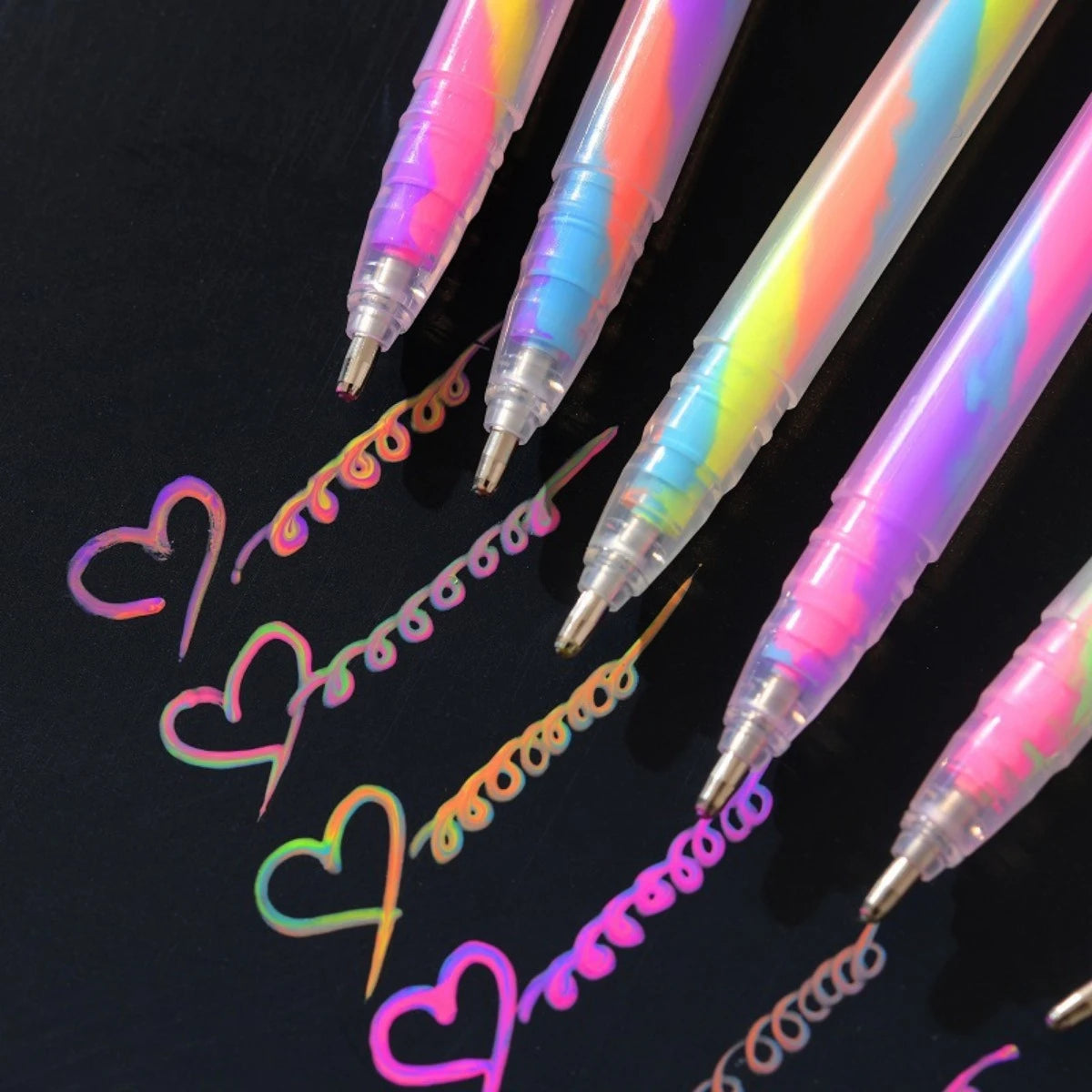 6pcs Glitter Gel Highlighter Pens Set - 1.2mm Vibrant Colors, Smooth Writing, Perfect for Journals, DIY Crafts, Greeting Cards, Beauty World Shop