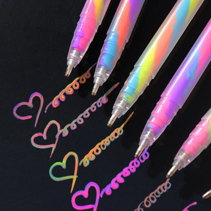 6pcs Glitter Gel Highlighter Pens Set - 1.2mm Vibrant Colors, Smooth Writing, Perfect for Journals, DIY Crafts, Greeting Cards, Beauty World Shop