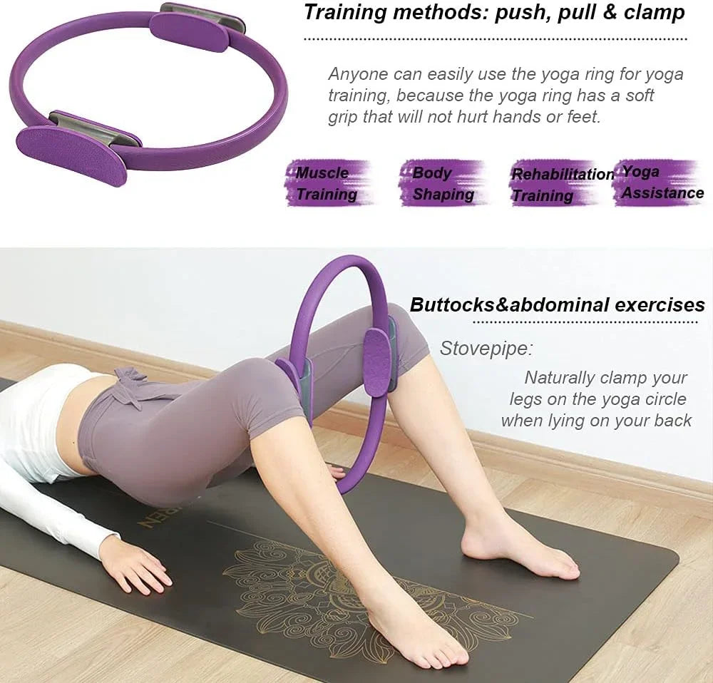 1Pcs Yoga Pilates Ring Non-slip Sports Resistance Ring Fitness Shaping Ring Pelvic Floor Muscle Training Fitness Yoga Equipment Beauty World Shop