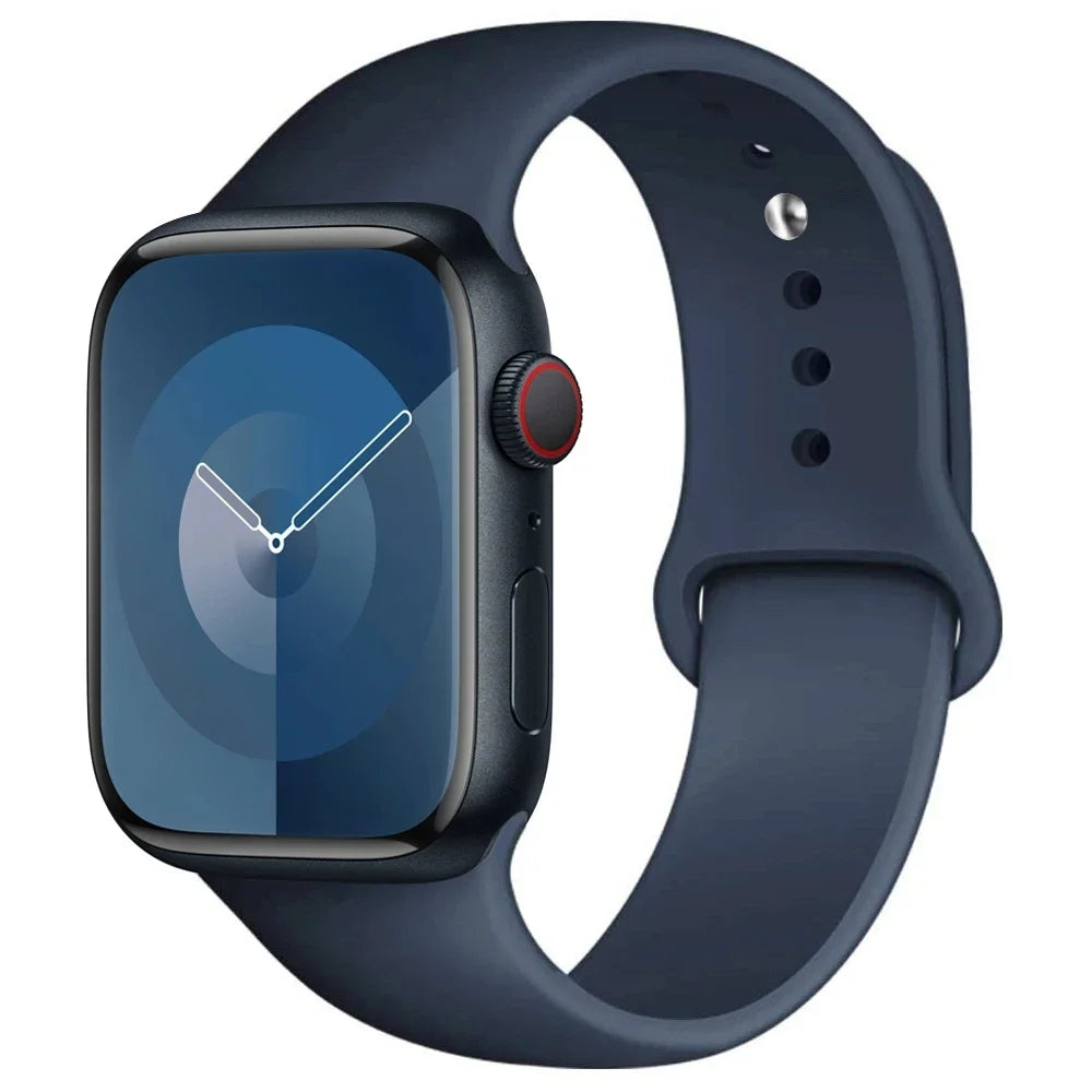 Silicone Band For Apple Watch strap 44mm 45mm 40mm 41mm 42-38mm 45 mm sport bracelet iwatch series 8 7 6 5 4 3 SE 9 Ultra 2 49mm Beauty World Shop