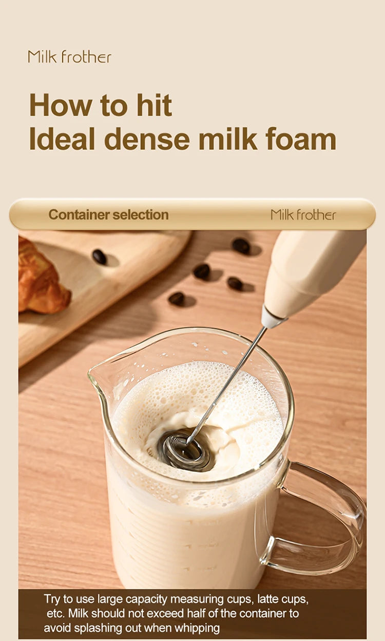 MINI Coffee Frother USB Rechargeable 3 Speeds Foam Maker Coffee Milk Mixer Electric Handle Blender Egg Beater Hot Cooking Tools Beauty World Shop