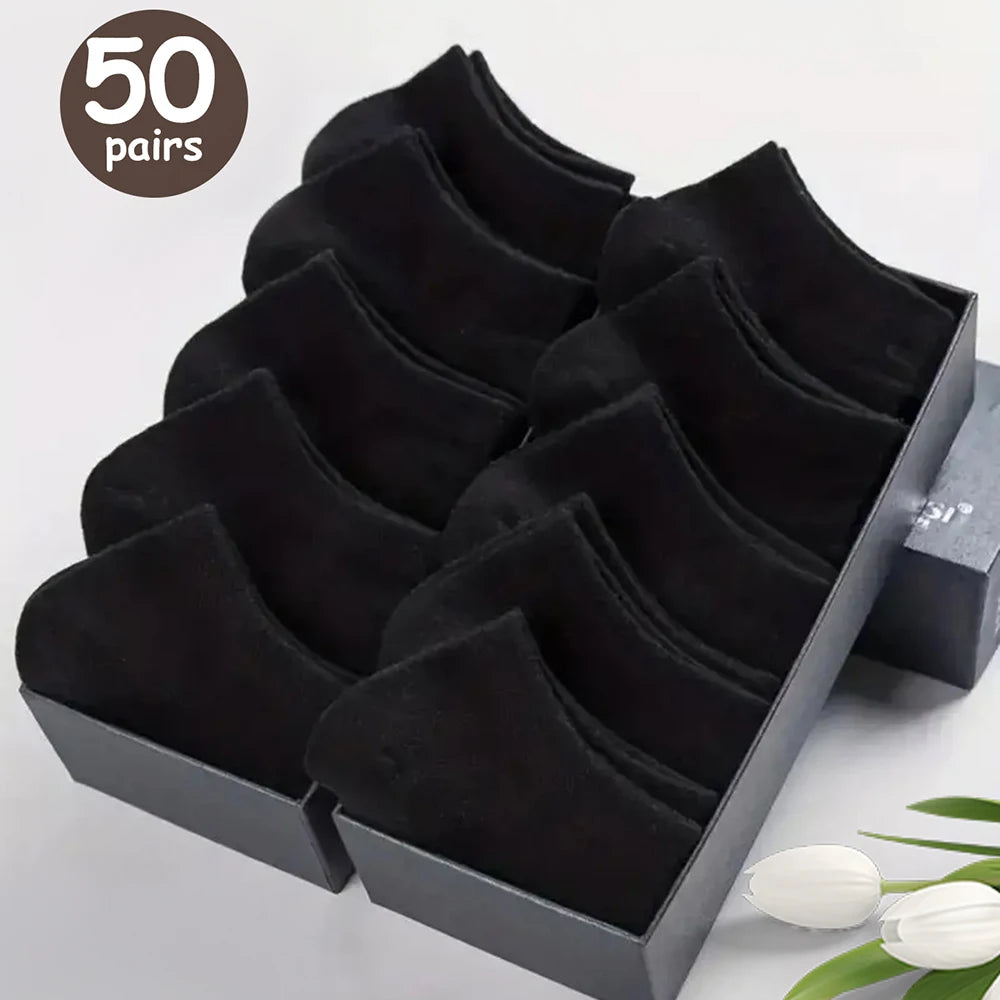 10/20/30/40/50 Pairs Of Breathable Deodorant Men's Low Cut Ankle Socks - Sweat Wicking And Comfortable Summer Wear Beauty World Shop