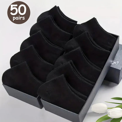 10/20/30/40/50 Pairs Of Breathable Deodorant Men's Low Cut Ankle Socks - Sweat Wicking And Comfortable Summer Wear Beauty World Shop