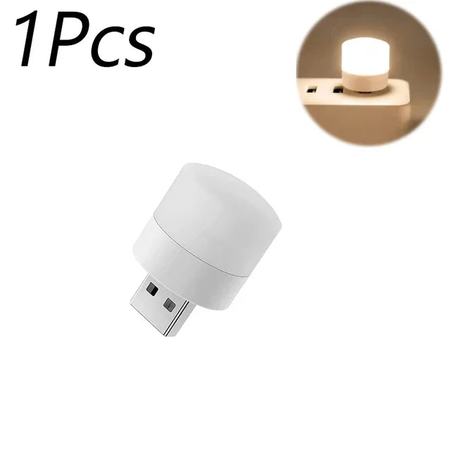 Small USB Night Light Computer Mobile Power Charging Mini Book Lamps LED Light Warm White Eye Protection Reading Light 1/10Pcs Beauty World Shop