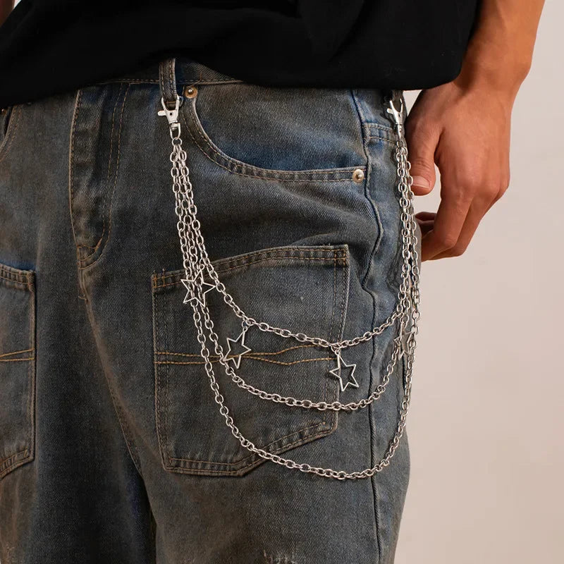 Fashion Punk Metal Pants Chain Hip Hop Waist Chain Cross Pendant Jeans Chain For Men Women Accessories Gifts Beauty World Shop