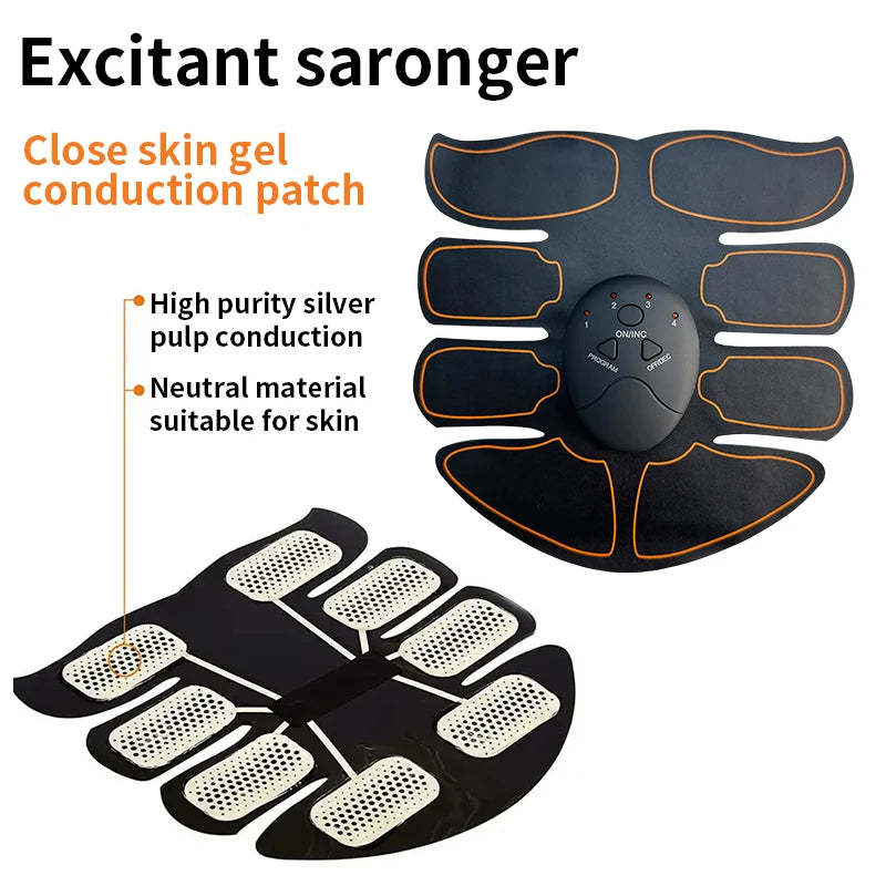New EMS Muscel Stimulator Abdominal Arm Leg Neck Trainer Muscle Toner Body Training Slimming Massager Fitness Use With Battery Beauty World Shop