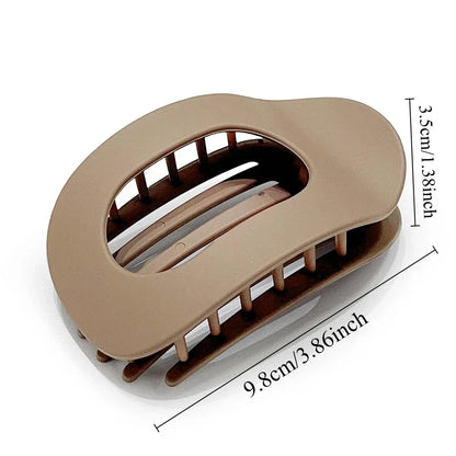 Fashion Oval Hair Claw Clip for Women New Design Leopard Matte Curved Flat Styling Barrettes Acrylic Lying Down Hair Accessories Beauty Trend Shop