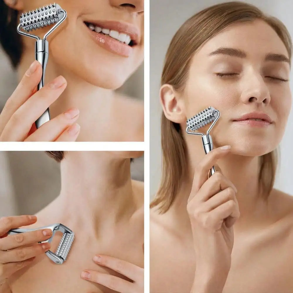 Stainless Steel Facial Massage Roller Deep Tissue Massage Tool for Face, Acupressure Massager Body for Hand, Foot, Neck SPA Care Beauty World Shop